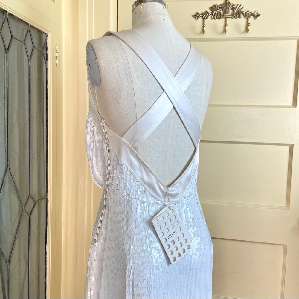 $3,400 Khaite Milo Sequin Plunge Neck Dress - Picture 6 of 15